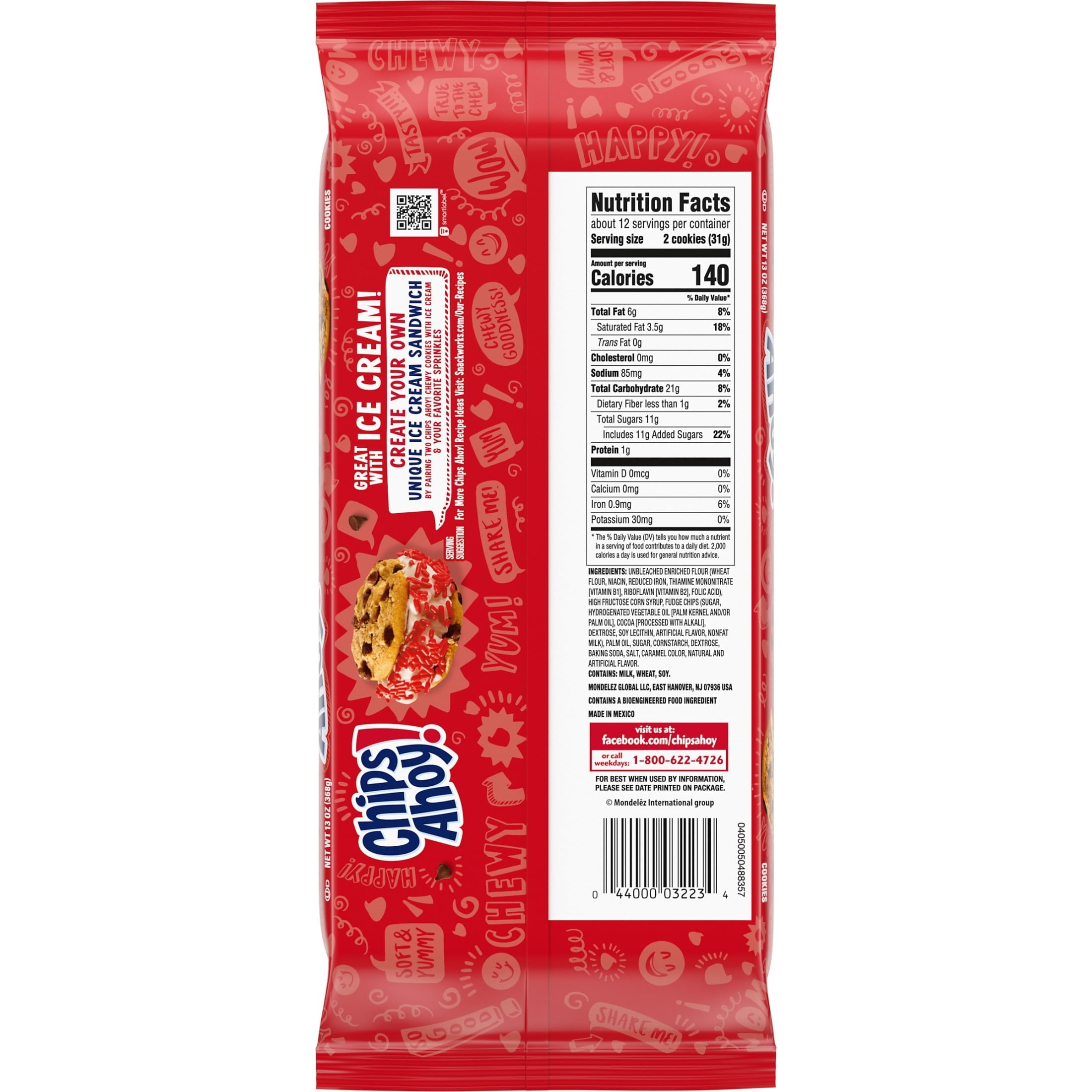 CHIPS AHOY! Chewy Fudgy Chocolate Chip Cookies, 13 oz