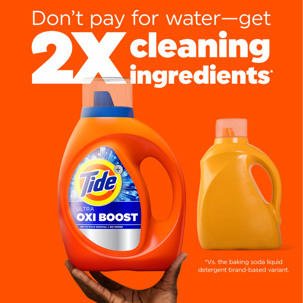 Tide Laundry Detergent Liquid with Ultra Oxi Boost, Advanced Stain Remover, 27 fl oz, 19 Loads