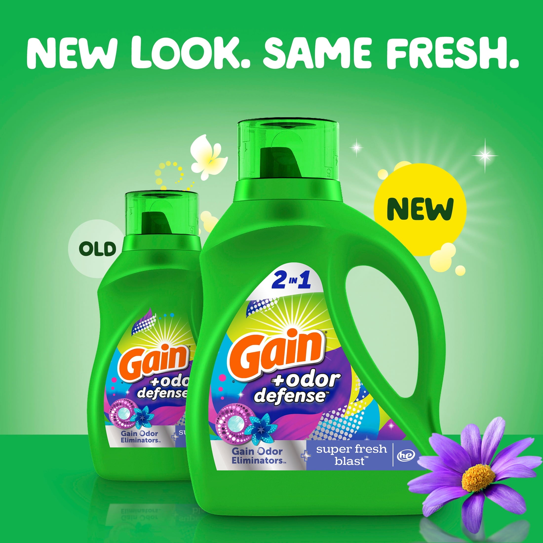 Gain Liquid Laundry Detergent Odor Defense, Super Fresh Blast Scent, 194 fl oz, 134 Loads