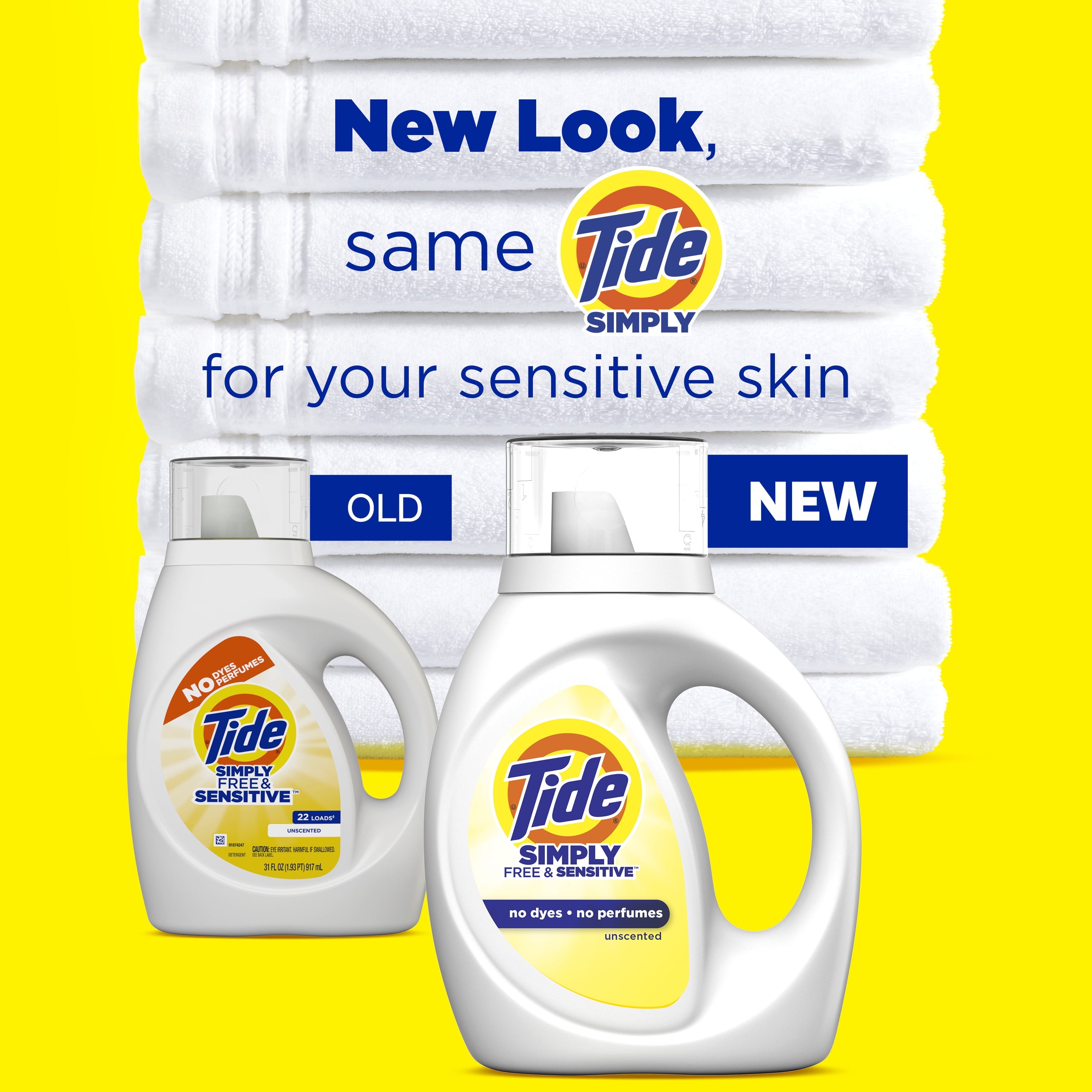 Tide Simply Liquid Laundry Detergent, Free & Sensitive, 84 fl oz, 64 Loads