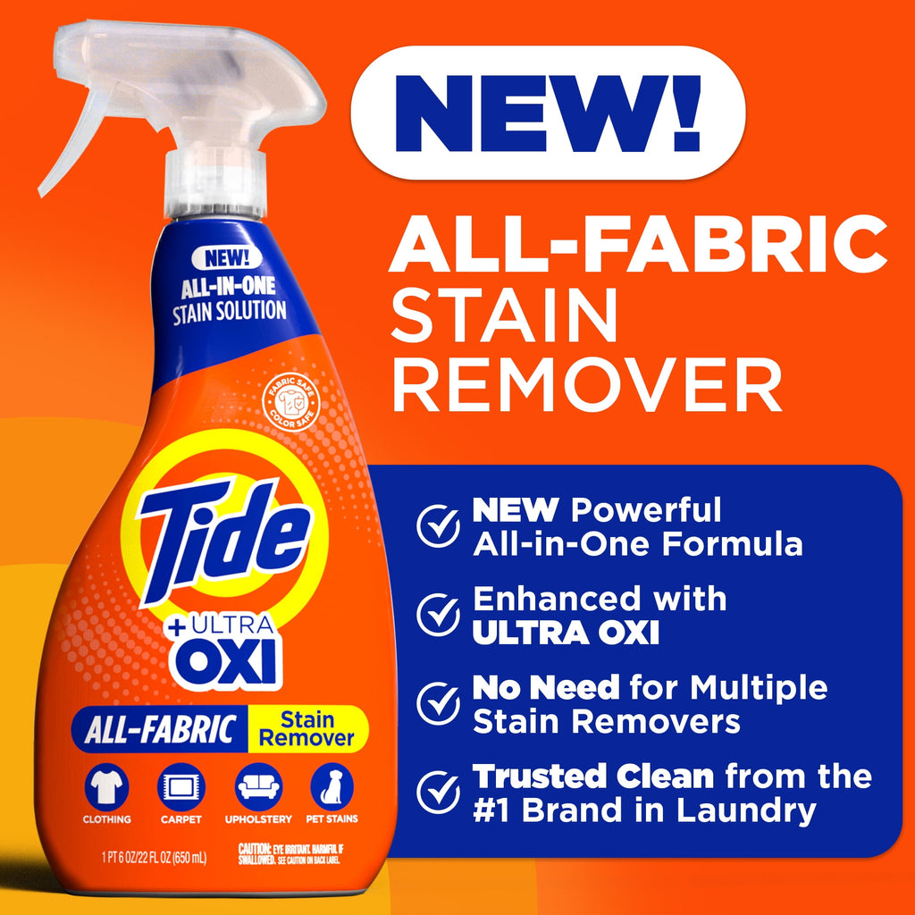 Tide +Ultra Oxi All-Fabric Laundry Stain Remover Spray, 22 fl oz