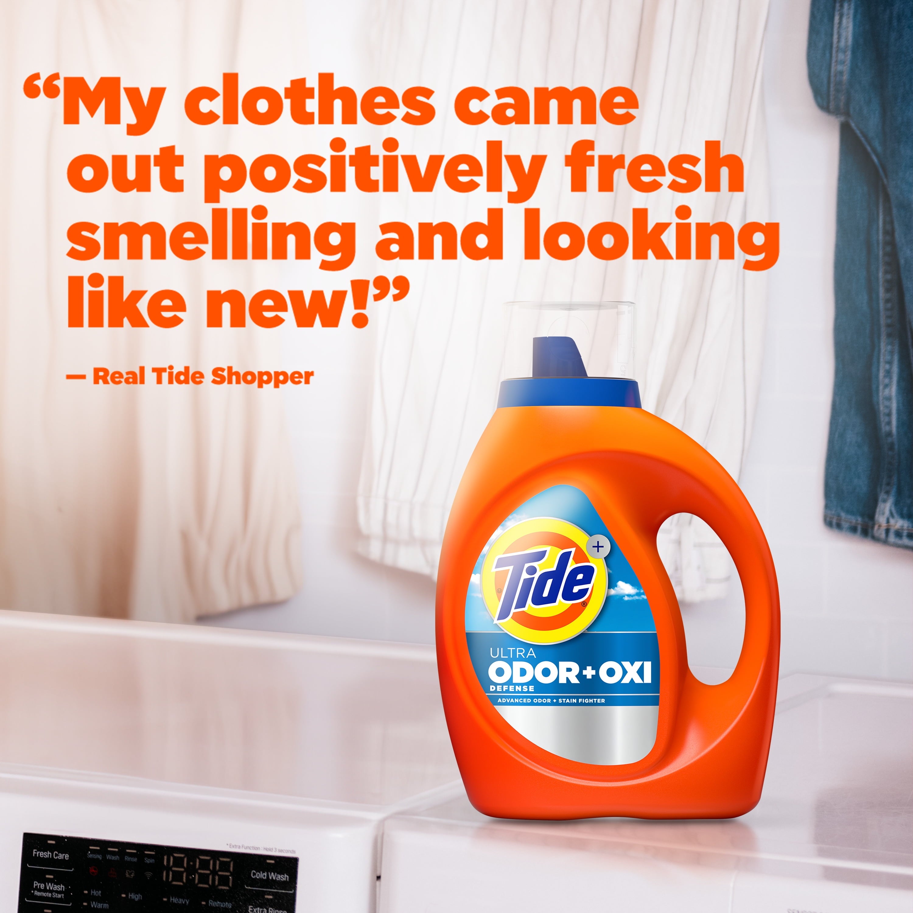 Tide Ultra Odor Defense Plus Oxi Liquid Laundry Detergent, 117 fl oz, 83 Loads