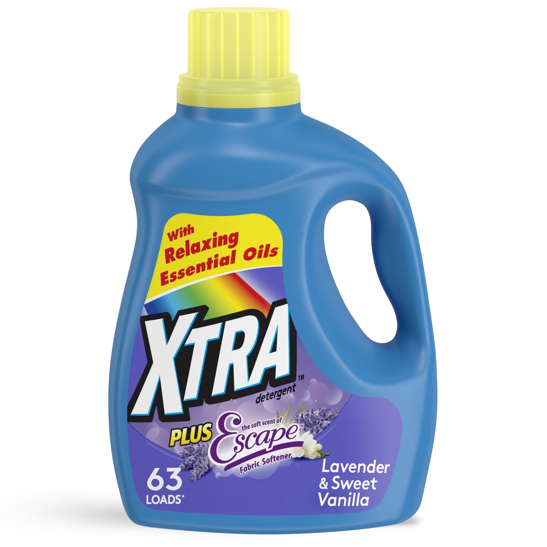 Xtra Plus Scent of Escape, Lavender & Sweet Vanilla, 63 Loads Liquid Laundry Detergent, 97.7 fl oz
