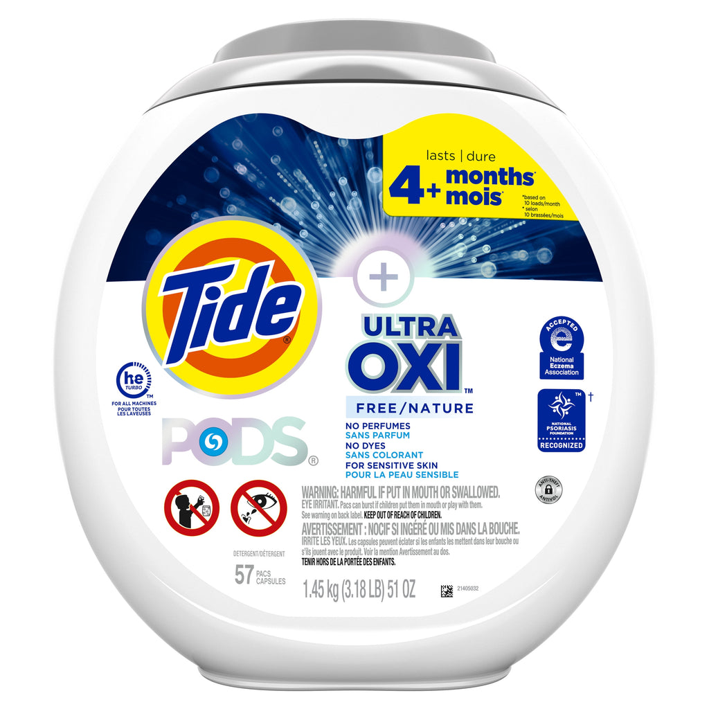 Tide PODS® Ultra OXI Free Laundry Detergent Pacs, 57 Count