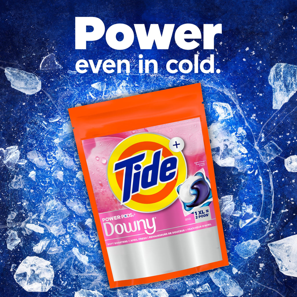 Tide Power PODS Laundry Detergent Pacs with Downy Soft Boosters, April Fresh Scent, 45 Count