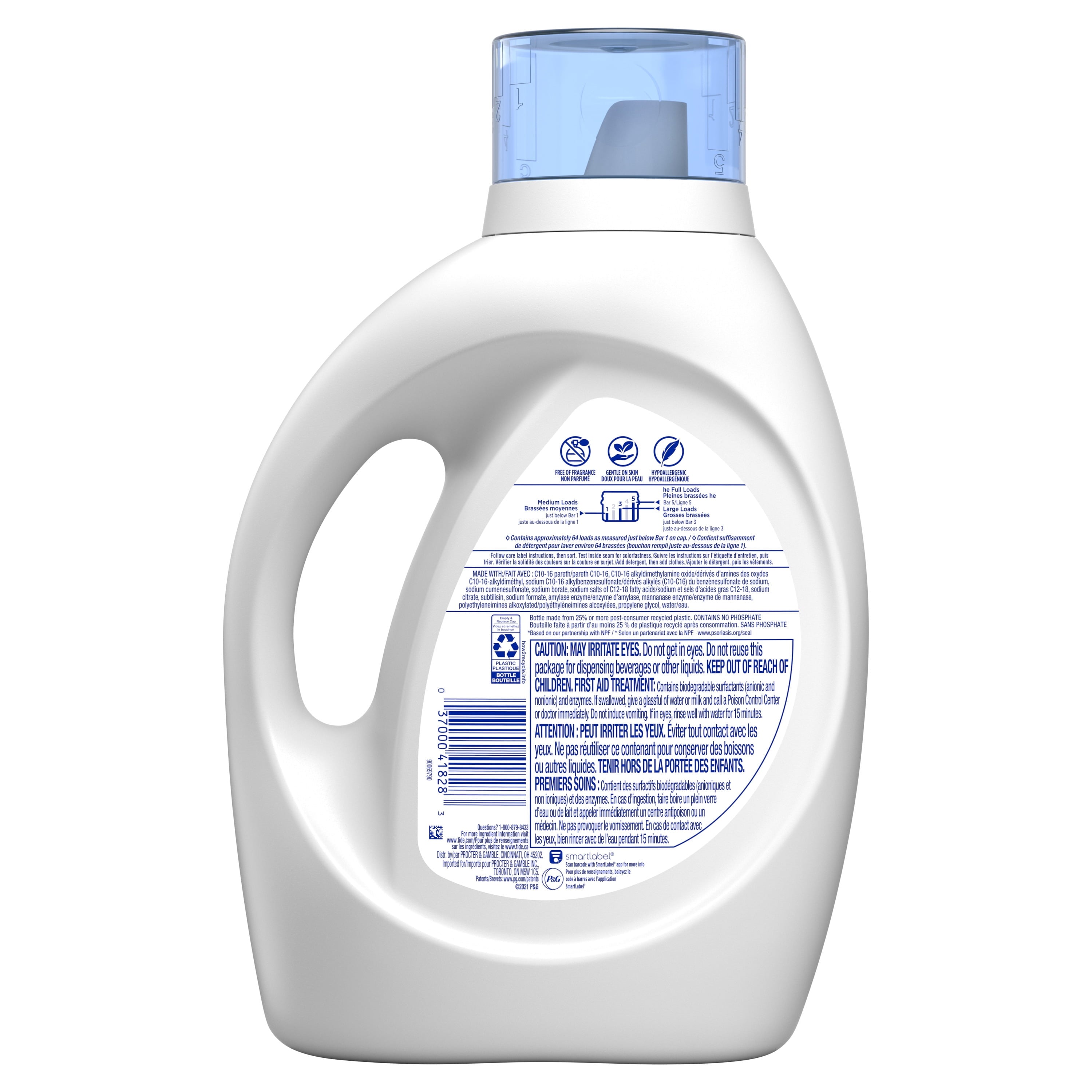 Tide Free & Gentle Liquid Laundry Detergent, 107 loads 154 fl oz