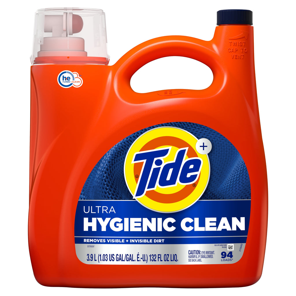 Tide Ultra Hygienic Clean Liquid Laundry Detergent, Original Scent, 84 fl oz, 59 Loads