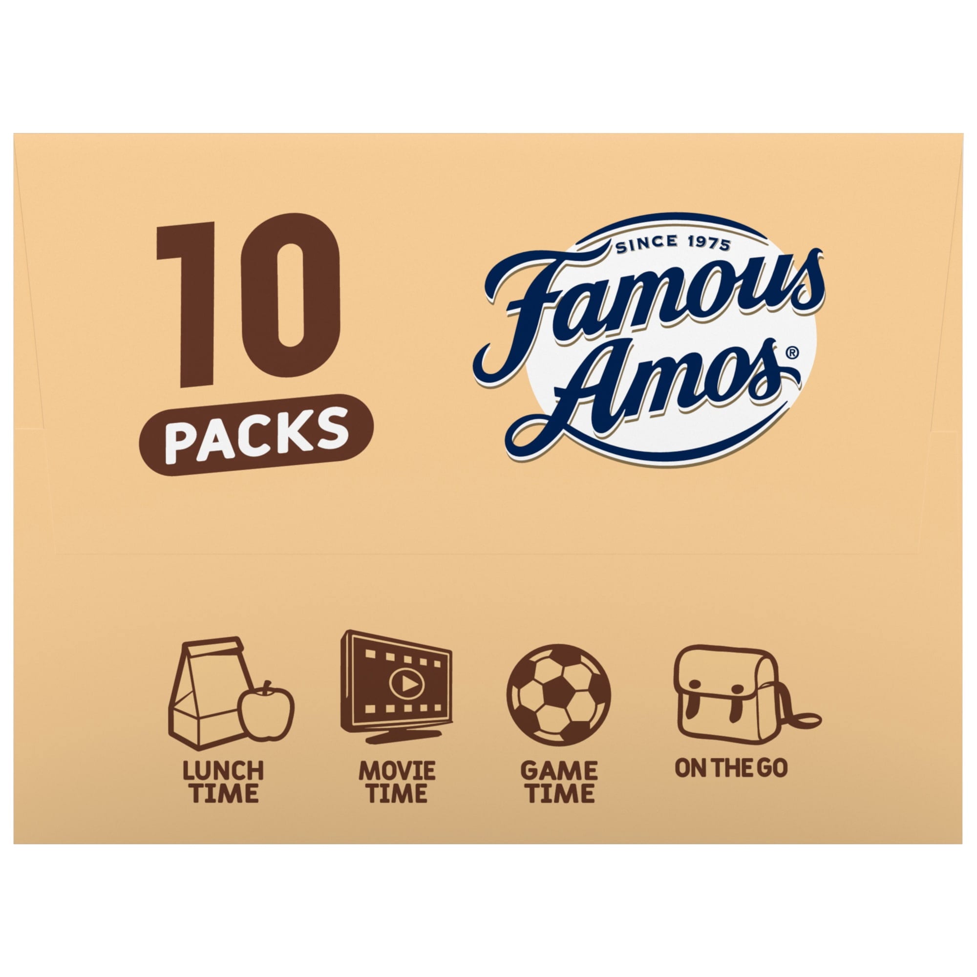 Famous Amos Classic Chocolate Chip Cookies, Bite-size cookies, Sweet Treats, 10 Pack Box, 1oz Bag