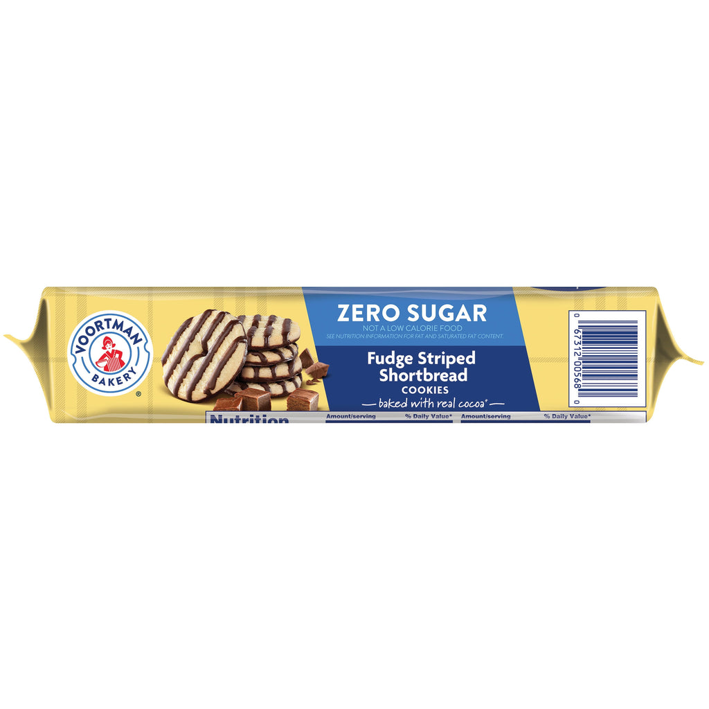 VOORTMAN Bakery Zero Sugar Fudge Striped Shortbread Cookies 11.3 oz