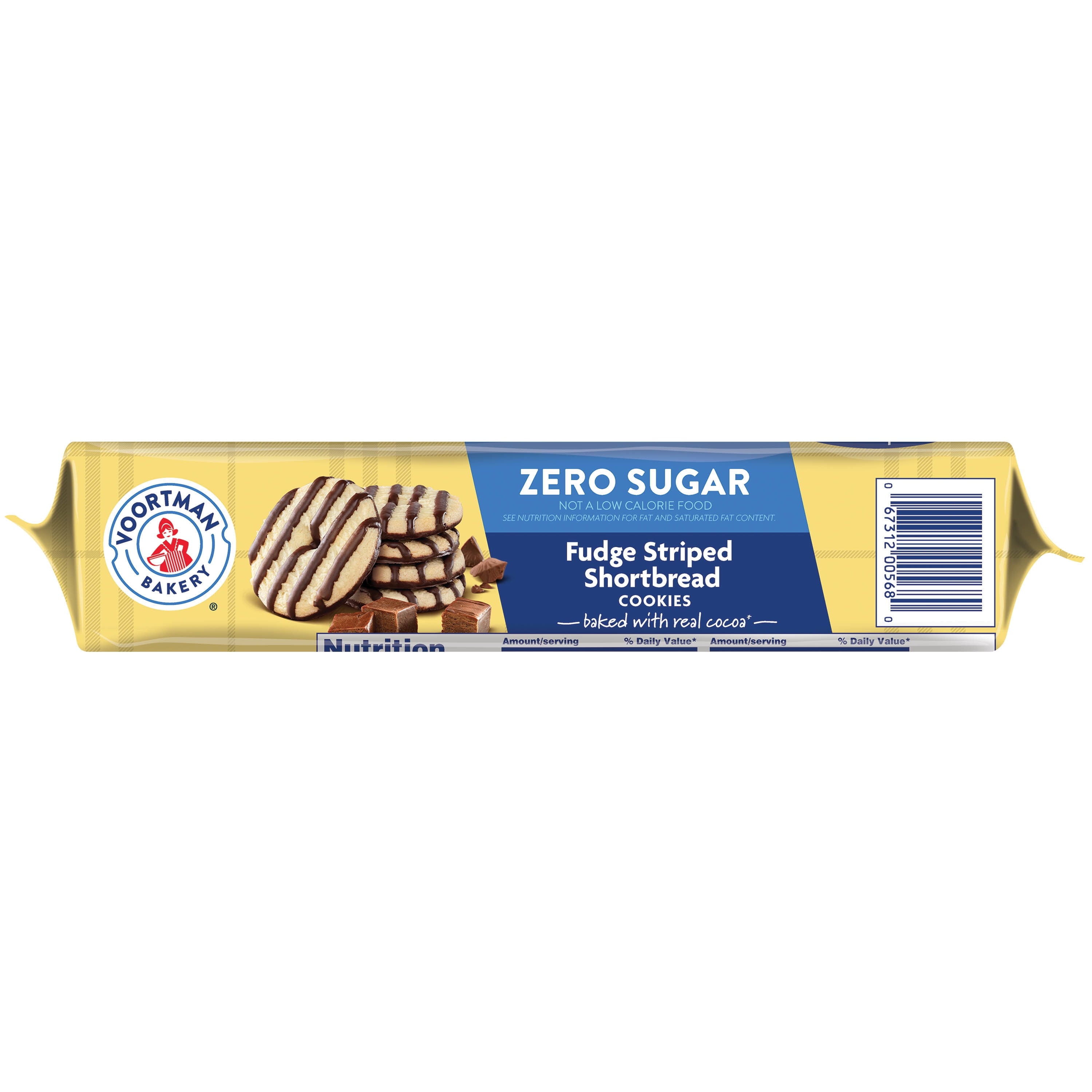 VOORTMAN Bakery Zero Sugar Fudge Striped Shortbread Cookies 11.3 oz