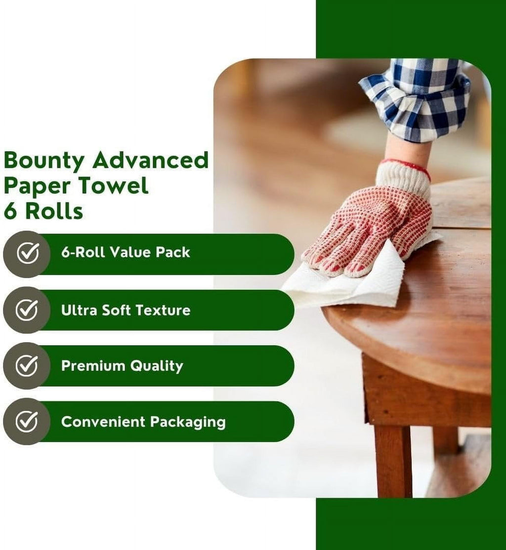 Bounty Advanced 2-Ply Paper Towel - Absorbent, Durable, and Clothlike - Select-A-Size - 3 Rolls