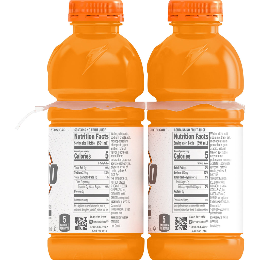 Gatorade Zero Sugar Thirst Quencher Glacier Cherry Sports Drinks, 20 fl oz, 8 Count Bottles