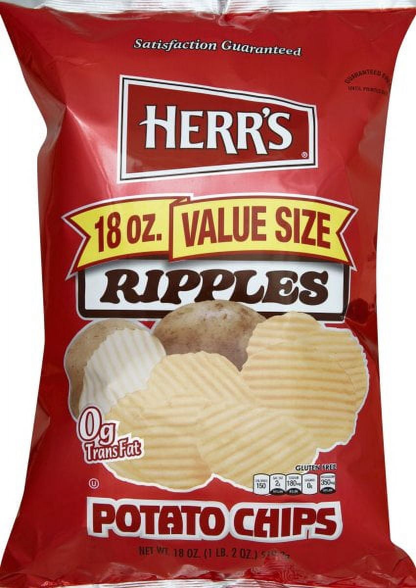 HERR'S Ripple Potato Chips, 18 oz.