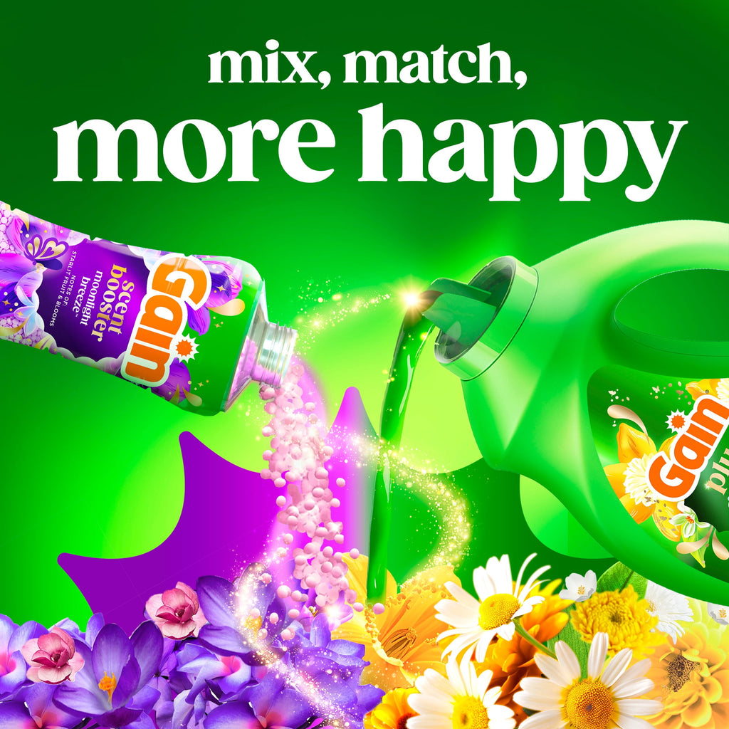 Gain Plus Laundry Detergent Liquid, Now with Odor Defense + OXI, Original Scent, 60 fl oz, 45 Loads