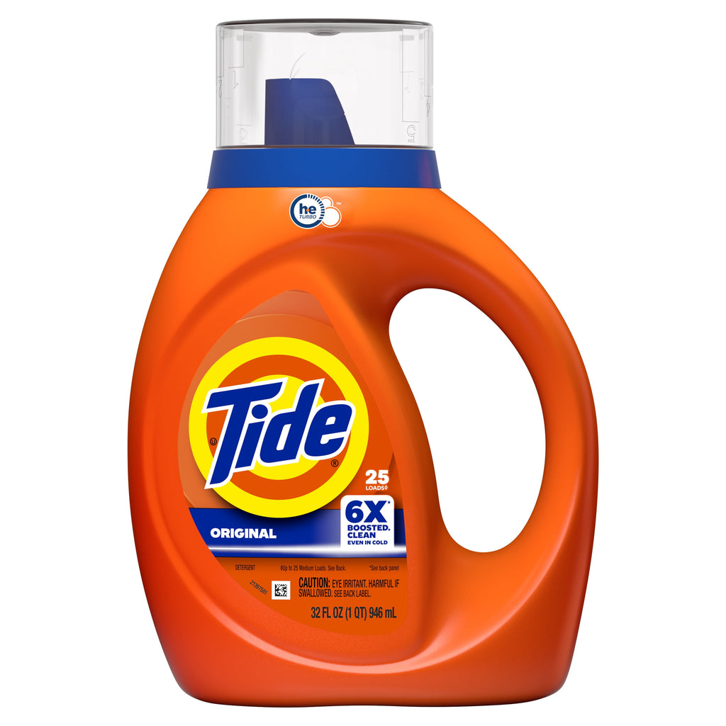 Tide Laundry Detergent Liquid with 6X Boosted Cleaning Power, Original Scent, 125 fl oz, 100 Loads