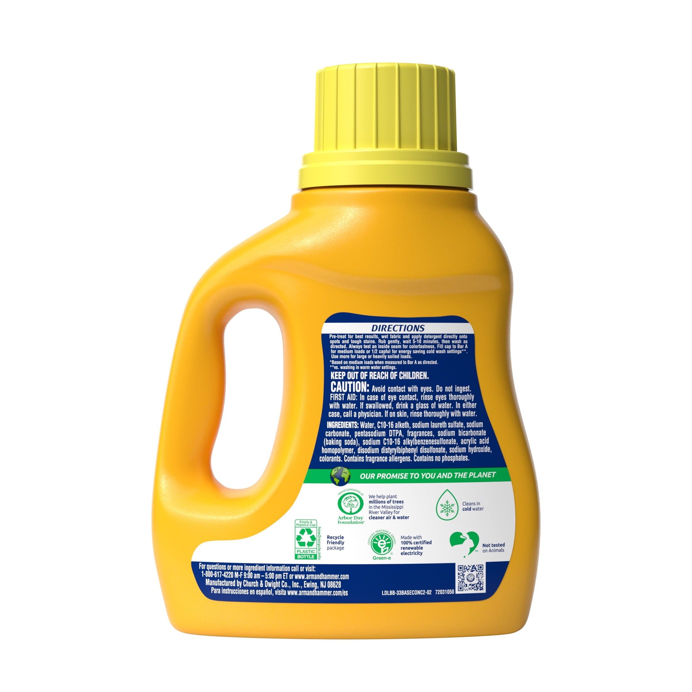 ARM & HAMMMER Liquid Laundry Detergent Soap, Clean Burst Fresh, 33 fl oz, 33 Loads