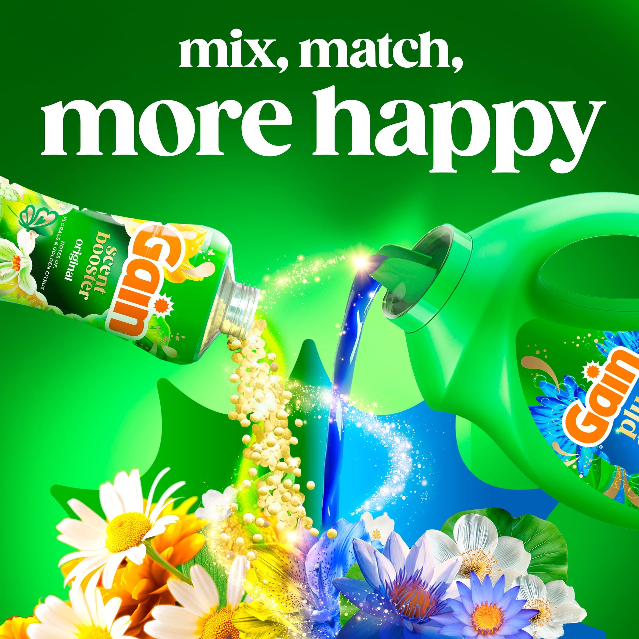 Gain Plus Laundry Detergent Liquid, Now with Odor Defense + OXI, Waterfall Delight Scent, 60 fl oz, 45 Loads