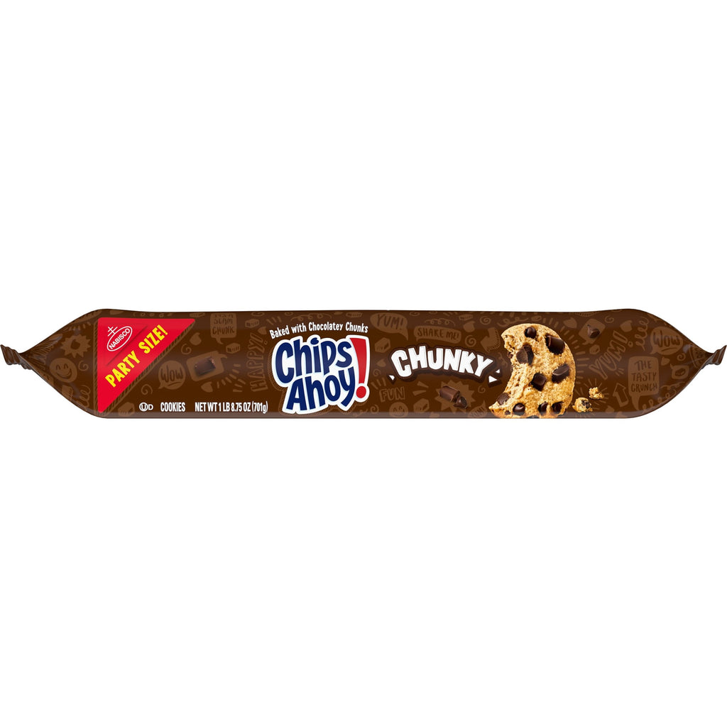 CHIPS AHOY! Chunky Fudgy Chocolate Chip Cookies, Party Size, 24.75 oz