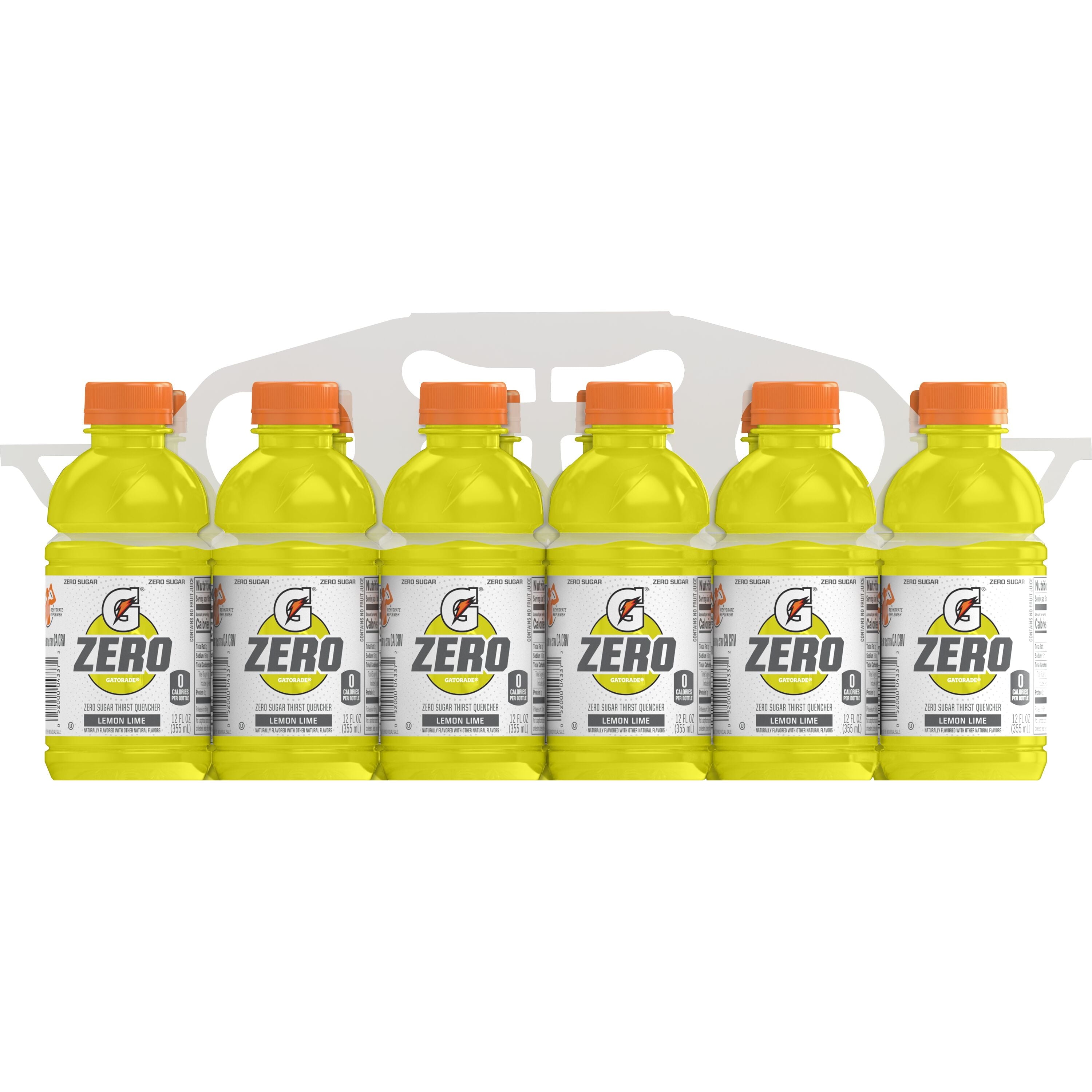 Gatorade Zero Sugar Thirst Quencher Lemon Lime Sports Drinks, 12 fl oz, 12 Count Bottles
