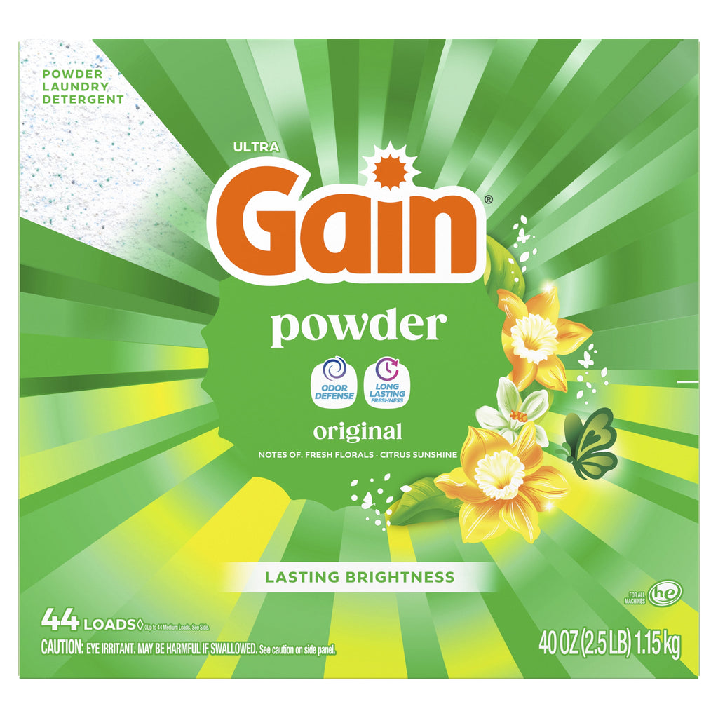 Gain Powder Laundry Detergent, Original Scent, 40 oz, 44 Loads