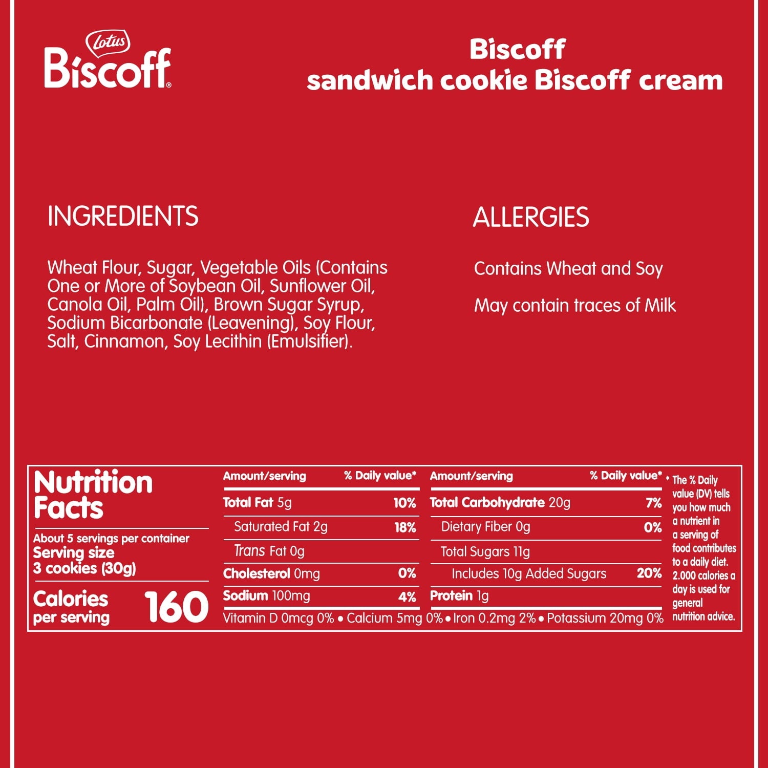 Biscoff Sandwich Cookies, Cookie Butter Creme, 2 Fresh Packs (11 cookies per pack)