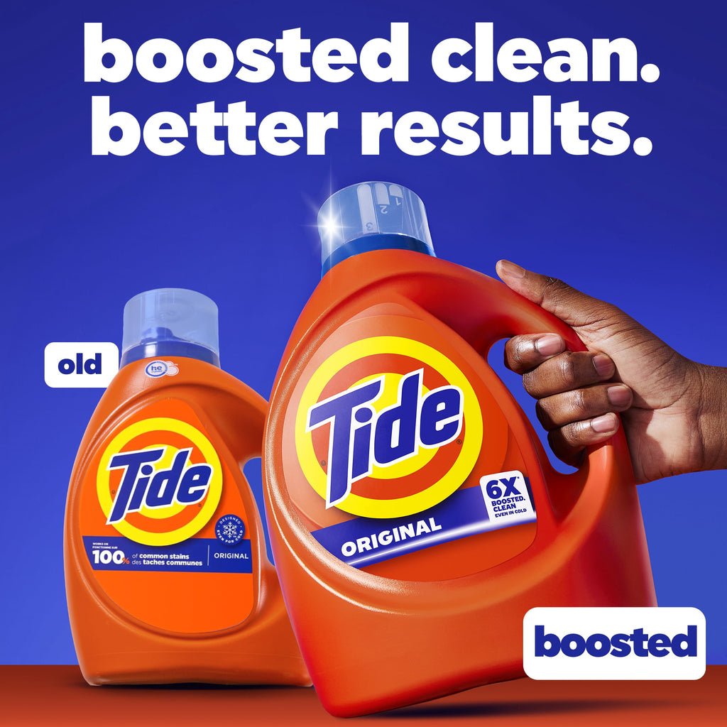 Tide Laundry Detergent Liquid with 6X Boosted Cleaning Power, Original Scent, 125 fl oz, 100 Loads