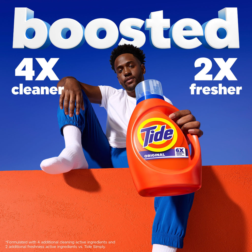 Tide Laundry Detergent Liquid with 6X Boosted Cleaning Power, Original Scent, 125 fl oz, 100 Loads